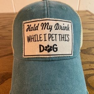 "HOLD MY DRINK WHILE I PET THIS DOG" CAP.